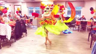 Luau dancers Long Island Hawaiian Hula Show program at Adult Care Center New York [upl. by Ambur836]