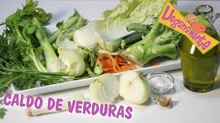 CALDO de VERDURAS  COCINA de APROVECHAMIENTO  Recetas Veganas  Veganamente [upl. by Amie580]