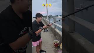 playing fishing funny funnyreels funnyvideo bridgefishing [upl. by Huntingdon]