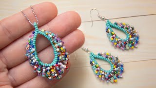 Simple Beaded Earrings Tutorial Easy Seed Bead Earrings [upl. by Dowdell]