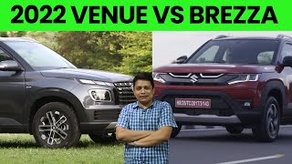 Which Is Better  2022 Brezza or 2022 Venue Comparison [upl. by Gnoud]