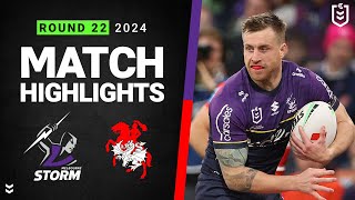 NRL 2024  Storm v Dragons  Match Highlights [upl. by Airekal53]