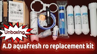 AD Aquafresh Complete Ro Water Purifier Filter Service Kit Of 80 GPD Membrane With All Accessories [upl. by Shirlie127]