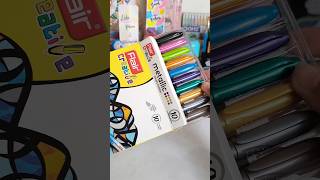 flair Creative Metallic Brush Markers 😯 shorts stationery art artsupplies backtoschool [upl. by Acired]