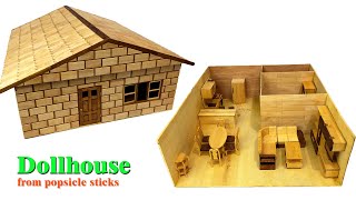 Popsicle stick mansion Constructing a Miniature House [upl. by Isnam]