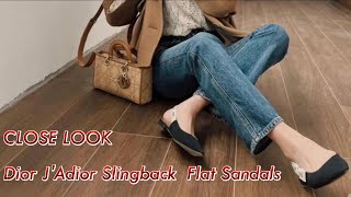 UNBOXING Dior Black Fabric JAdior Slingback Flat Sandals [upl. by Napas]