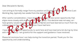 Resignation Letter English Sample resignation [upl. by Gambrill621]