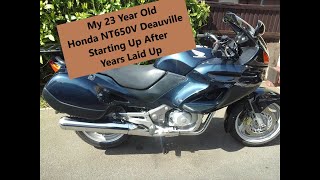 Honda NT650V Deauville 23 year old Start up after Years Laid Up quot mr factotums workshopquot [upl. by Athallia]