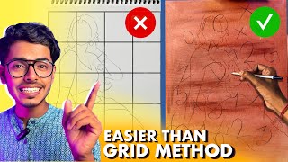 Most Easiest Outline Drawing Technique Ever  🔥Grid method Bhul Jaoge iske baad [upl. by Aneles]