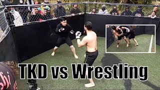 Awesome Taekwondo vs Wrestling MMA Match From Streetbeefs [upl. by Imoyn40]