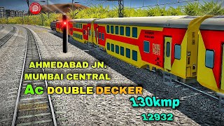 AHMEDABAD JN TO MUMBAI CENTRAL CSMT AC DOUBLE DECKER SUPERFAST EXPRESS 12932 full journey mdg [upl. by Suinuj]