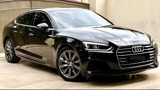 Audi A5 Sportsback 2019 Black  Interior and Exterior Walkaround 4K [upl. by Inaliel]