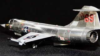 Hasegawa 172 Lockheed F104G Starfighter USAF built model kit [upl. by Lleira]