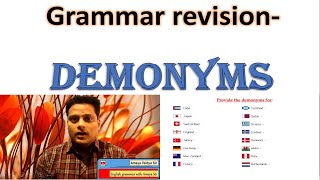 English revision  13 Demonyms Word Formation [upl. by Sancho]