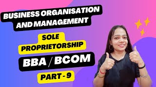 Business Organisation amp Management  Sole Proprietorship  BBABcom  Part  9 bbabcom [upl. by Anirbes]