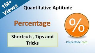 Percentage  Shortcuts amp Tricks for Placement Tests Job Interviews amp Exams [upl. by Repinuj]