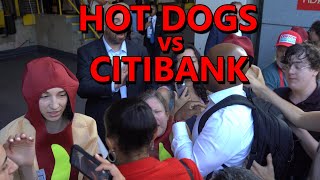 Citibank Workers CLASH With Protesters [upl. by Ortrude]