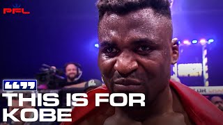 🥹 EMOTIONAL Francis Ngannou interview after defeating Renan Ferreira at battleofthegiants [upl. by Nelda878]