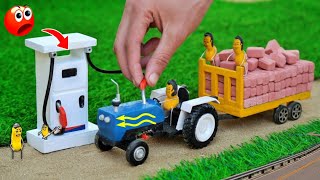 Tractor making petrol pump A to Z process science projectdiy tractor home made loaded trolley [upl. by Chalmer765]