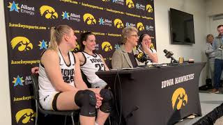 Lisa Bluder and Iowa womens basketball players discuss dramatic win over Indiana [upl. by Aanas]