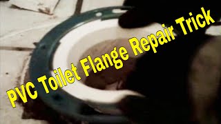 PVC Toilet Flange Repair Trick  How To Plumbing [upl. by Nnyllatsyrc]