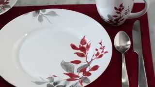 Corelle  Boutique Kyoto Leaves 16 Piece Dinnerware Set Round [upl. by Dallis710]