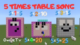 5 Times Table Song  Minecraft Numberblocks Counting Song  Multiplication Songs for Kids [upl. by Roybn496]