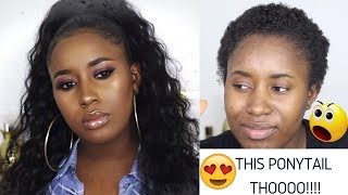 HOW TO DO A SLEEK PONYTAIL ON TWA HAIR [upl. by Ylrehc]