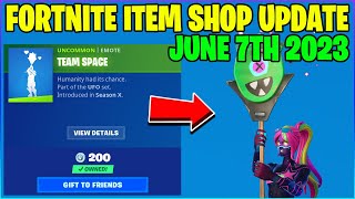 Fortnite Item Shop RARE TEAM SPACE EMOTE IS BACK June 7th 2023 Fortnite Battle Royale [upl. by Aborn862]