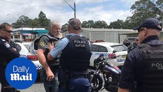 Cops push veteran biker for not complying  Daily Mail [upl. by Siryt]