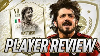 90 ICON MOMENTS GATTUSO PLAYER REVIEW  FIFA 20 Ultimate Team [upl. by Retsim]