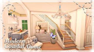 70k Bloxburg  Modern Coastal Family Home  bloxburg speed build [upl. by Renfred]