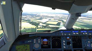 WINDY Landing at Munich Airport on Lufthansas Airbus A380  4K [upl. by Far]