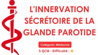 Linnervation sécrétoire de la glande parotide  Catégorie Médecine  5 QCM  Difficulté  ⭐ [upl. by Ahsinrac]