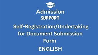 11 Standard Admission Process  SelfRegistrationUndertaking for Document Submission Form  Hindi [upl. by Akinihs]