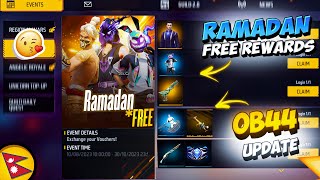 Claim Ramadan Free Rewards 🔥 OB44 Upcoming Changes  Mystery Shop Event  100 Bonus TopUp [upl. by Fritts]