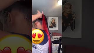 High Ponytail Install  Red Peekaboo Hairstyle Tutorial [upl. by Ahtis]