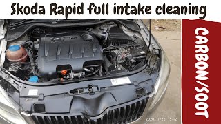 Skoda Rapid full intake system Carbon Soot removal  Skoda Anti Shudder Valve Cleaning  Vento Polo [upl. by Eramat581]