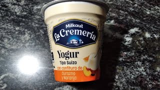 Milkaut La Cremería Yogur Tipo Suizo con Confitura de Durazno y Naranja [upl. by Vrablik]