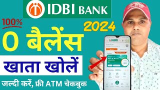 idbi bank zero balance account opening online 2024  idbi zero balance account opening online [upl. by Anika]