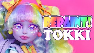 Repaint 토끼🐇🌈 Tokki the PastelRainbow Magical Girl Custom Monster High Twyla Doll [upl. by Noakes525]