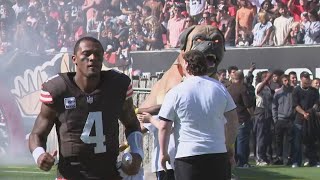 Browns fans react to Deshaun Watson injury [upl. by Enilehcim794]