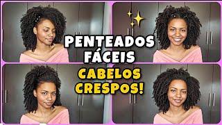 PENTEADOS PARA CABELO CRESPO SIMPLES E FÁCEIS [upl. by Leva154]