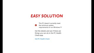 This PC Doesn’t Currently Meet Windows 11 System Requirements Easy Solution [upl. by Enak]