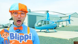 Blippi Explores a Helicopter  Kids Fun amp Educational Cartoons  Moonbug Play and Learn [upl. by Aittam38]