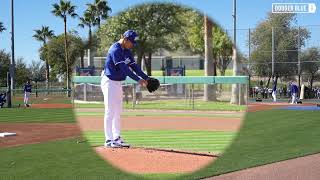 2024 Dodgers Spring Training Yoshinobu Yamamoto throws live batting practice to Freddie Freeman [upl. by Nwahsauq]