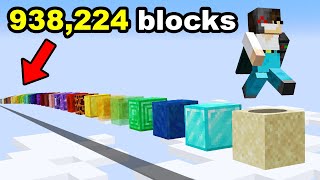 Jumping on Every Block to Break a Minecraft Record [upl. by Neilson]