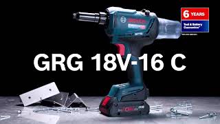 NEW Bosch Cordless Rivet Gun GRG 18V16 C [upl. by Rebmyk]