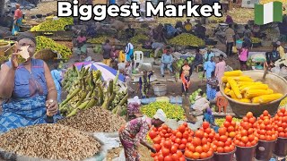 African Market Biggest Foodstuffs Market in Lagos Nigeria  Cheapest food fruit and vegetable [upl. by Guillemette]