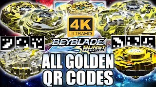 TODOS QR CODES BEYBLADES DE OURO EM 4K ALL GOLDEN BEYBLADES QR CODES IN 4K BEYBLADE BURST APP [upl. by Eal]